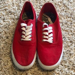 Red tennis shoes
